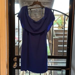 Like new, blue shift off the shoulder dress. Very flattering